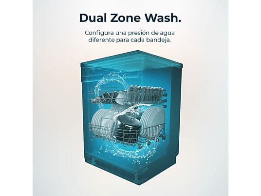 Lavavajillas compacto - Cecotec Bolero Aguazero 4201 E, 11 servicios, 6 programas, 45 cm, Dual Zone Wash, Inicio diferido, White