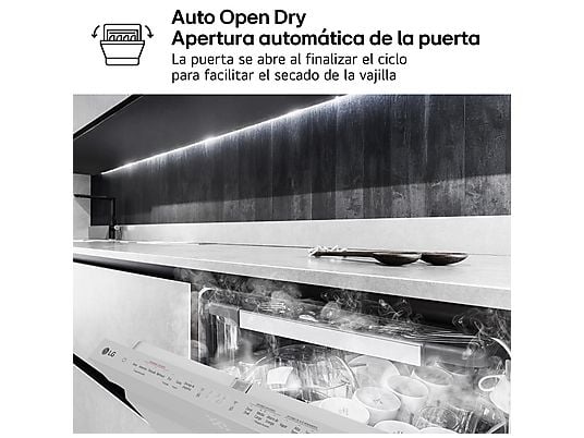 Lavavajillas - LG DF587HVS, 10 servicios, 10 programas, 60 cm, Lavado a vapor, Acero antihuellas