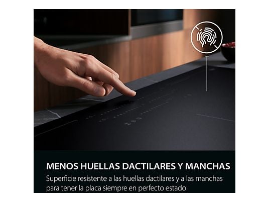 Placa inducción - AEG TI63IQ10IZ, 3 zonas, Zona grande 28 cm, SaphirMatt, 58 cm, Negro Mate