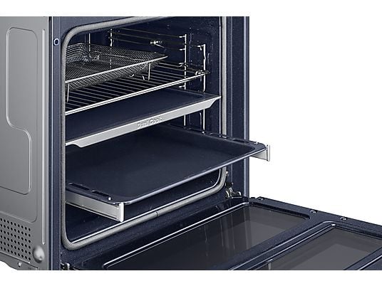 Horno de vapor - Samsung NV7B5750TDKU1, Multifunción, Pirolítico, Air Fry, 76l, 59.5 cm, Dual Cook Flex, WiFi, Negro