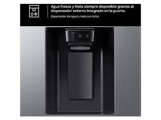 Frigorífico americano - Samsung Bespoke AI RS70F64KETEF, All Around Cooling, No Frost, 178.4 cm, 640 l, Dispensador agua y hielo, Inox