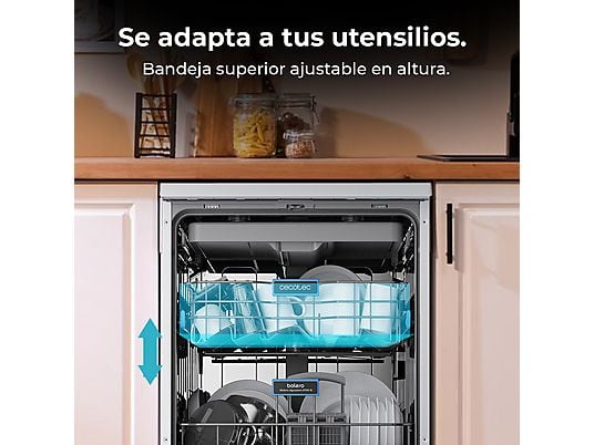 Lavavajillas - Cecotec Bolero Aguazero 6700 B, 15 cubiertos, 14 programas