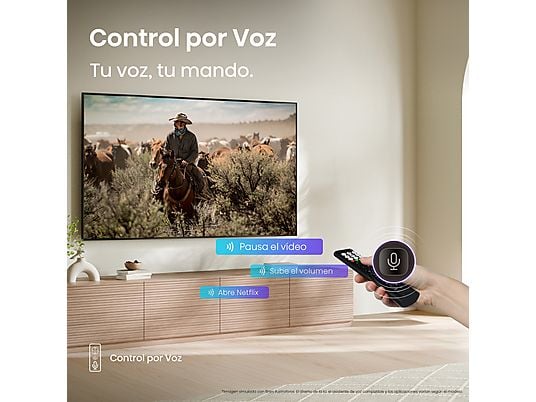 TV LED 50 - Hisense 50A6Q, UHD 4K, Quad CoreMT9603, IA 4K Upscaler, Modo Juego Plus, Control por voz, Negro