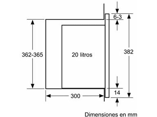 Microondas integrable - Balay 3CG5172N2, 800 W, 5 niveles, 20 l, Negro
