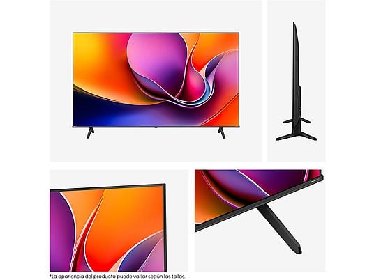 TV LED 50 - Hisense 50A6Q, UHD 4K, Quad CoreMT9603, IA 4K Upscaler, Modo Juego Plus, Control por voz, Negro