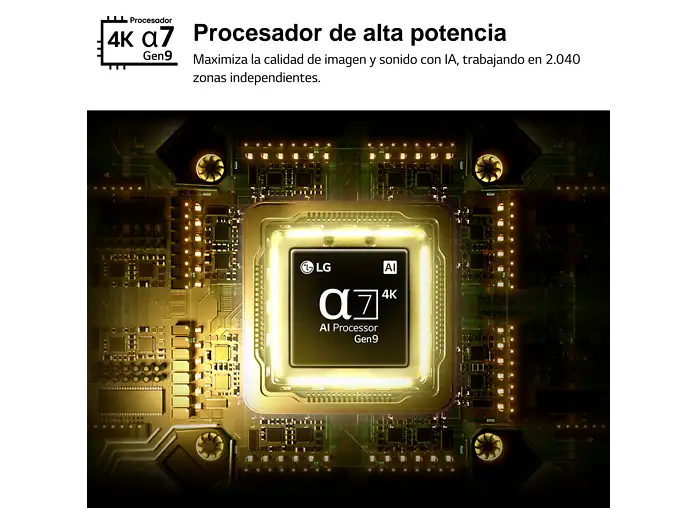TV QNED Mini LED 75 - LG 75QNED72B6A, UHD 4K, Procesador Inteligente α7 AI Processor 4K Gen9, Smart TV, DVB-T2 (H.265), Negro
