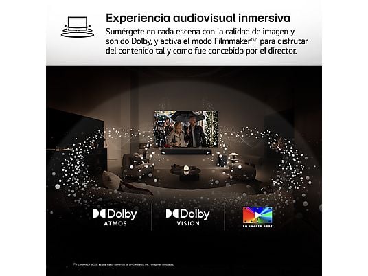 TV OLED 48 - LG OLED48C55LA, OLED 4K, Procesador Inteligente α9 AI Processor 4K Gen8, Smart TV, DVB-T2 (H.265), Negro