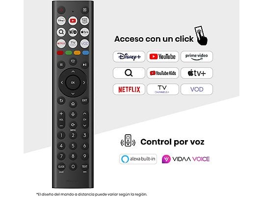 TV LED 50 - Hisense 50A6Q, UHD 4K, Quad CoreMT9603, IA 4K Upscaler, Modo Juego Plus, Control por voz, Negro