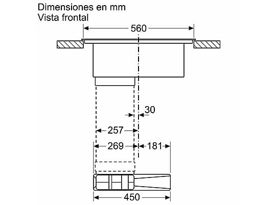 Placa inducción con extractor integrado - Bosch PVS611B16E, 4 Zonas, Zona Flex, CombiInducción, Touch Select, Negro