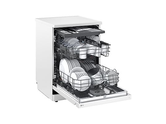 Lavavajillas - LG DF273FW, 14 servicios, 10 programas, 60 cm, QuadWash™, Blanco