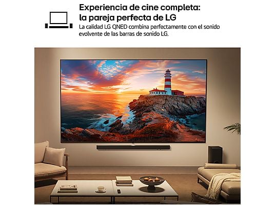 TV QNED 65 - LG 65QNED81A6A, UHD 4K, Procesador Inteligente α7 AI Processor 4K Gen8, Smart TV, DVB-T2 (H.265), Negro