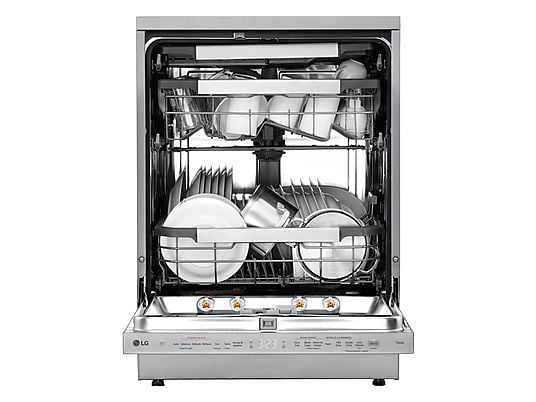 Lavavajillas - LG DF587HVS, 10 servicios, 10 programas, 60 cm, Lavado a vapor, Acero antihuellas