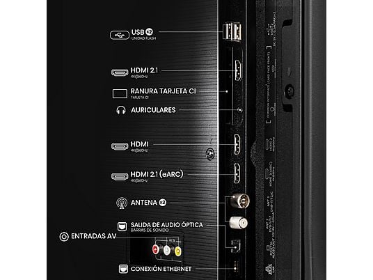TV LED 50 - Hisense 50A6Q, UHD 4K, Quad CoreMT9603, IA 4K Upscaler, Modo Juego Plus, Control por voz, Negro