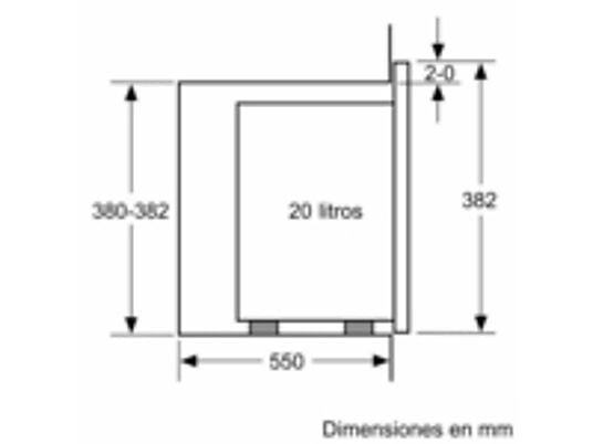 Microondas integrable - Balay 3CG5172N2, 800 W, 5 niveles, 20 l, Negro