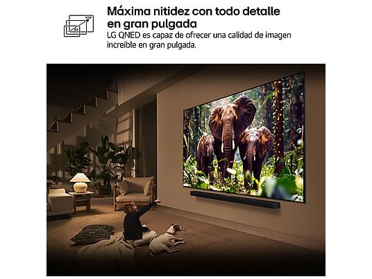 TV QNED 55 - LG 55QNED81A6A, UHD 4K, Procesador Inteligente α7 AI Processor 4K Gen8, Smart TV, DVB-T2 (H.265), Negro