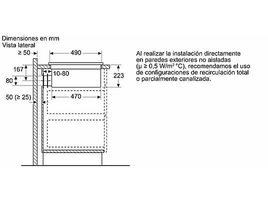 Placa inducción con extractor integrado - Bosch PVS611B16E, 4 Zonas, Zona Flex, CombiInducción, Touch Select, Negro