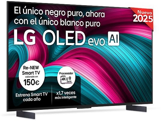 TV OLED 42 - LG OLED42C55LA, OLED 4K, Procesador Inteligente α9 AI Processor 4K Gen8, Smart TV, DVB-T2 (H.265), Negro