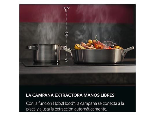 Placa inducción - AEG TI63IQ10IZ, 3 zonas, Zona grande 28 cm, SaphirMatt, 58 cm, Negro Mate