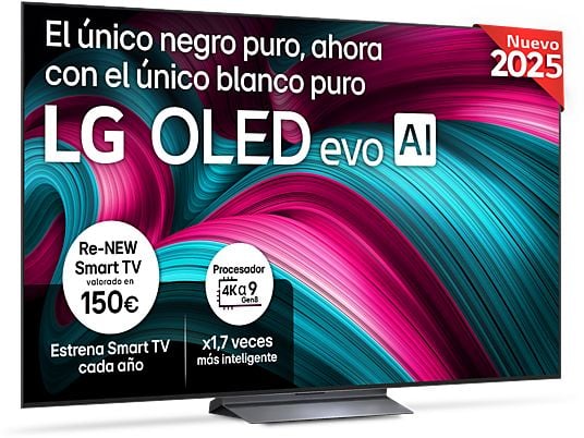 TV OLED 65 - LG OLED65C55LA, OLED 4K, Procesador Inteligente α9 AI Processor 4K Gen8, Smart TV, DVB-T2 (H.265), Negro