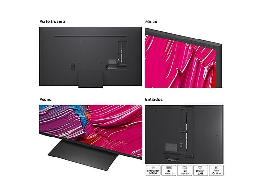 TV QNED 65 - LG 65QNED81A6A, UHD 4K, Procesador Inteligente α7 AI Processor 4K Gen8, Smart TV, DVB-T2 (H.265), Negro