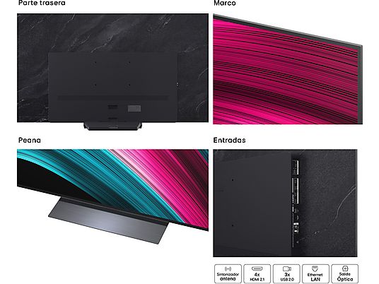 TV OLED 77 - LG OLED77C55LA, OLED 4K, Procesador Inteligente α9 AI Processor 4K Gen8, Smart TV, DVB-T2 (H.265), Negro