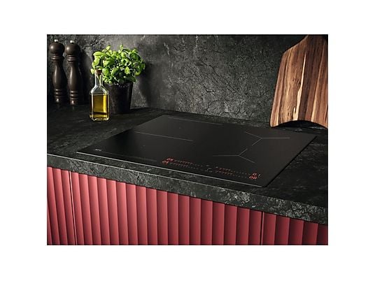Placa inducción - AEG TI63IQ10IZ, 3 zonas, Zona grande 28 cm, SaphirMatt, 58 cm, Negro Mate