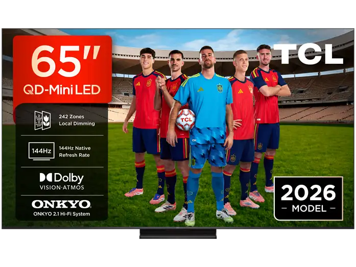 TV QD-Mini LED 65 - TCL 65C6K Pro, UHD 4K, TCL AiPQ Processor, Smart TV con Google TV, Dolby Vision-Atmos, Negro