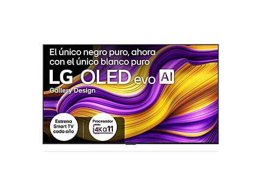 TV OLED 65" - LG OLED65G54LW, OLED 4K, Procesador Inteligente α11 AI Processor 4K Gen2, Smart TV, Gallery Design, Rocky Black