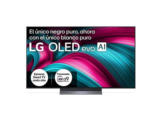 TV OLED 55 - LG OLED55C55LA, OLED 4K, Procesador Inteligente α9 AI Processor 4K Gen8, Smart TV, DVB-T2 (H.265), Negro