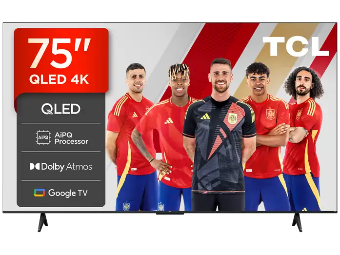 TV QLED 75 - TCL 75T69C, UHD 4K, Procesador AiPQ, Smart TV, DVB-T2, Negro