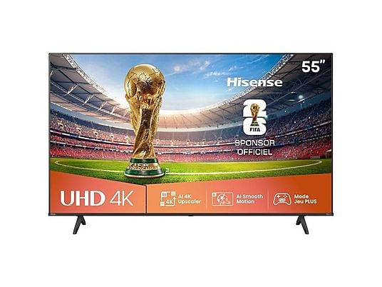 TV LED 55 - HISENSE 55A6Q, UHD 4K, Quad CoreMT9603, Smart TV, DVB-T2 (H.265), Negro