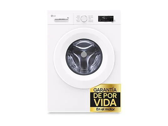 Lavadora carga frontal - LG F4X1008NWH, 8 kg, 1400 rpm, 10 programas, AI Direct Drive™, ThinQ™, Blanco Marfil