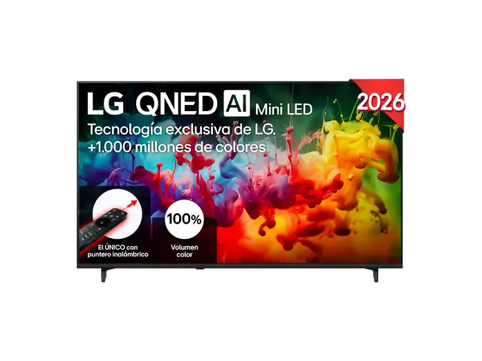 TV QNED 65 - LG 65QNED72B6B, UHD 4K, Procesador Inteligente α7 AI Processor 4K Gen9, Smart TV, DVB-T2 (H.265), Negro