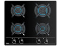 Placa de gas - Teka GBC 6400, 4 zonas, Gas natural, Mandos frontales ergonómicos, 60 cm, Negro