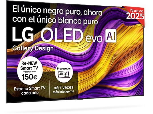 TV OLED 83 - LG OLED83G54LW.AEU, UHD 4K, Procesador Inteligente α11 AI Processor 4K Gen2, Smart TV, DVB-T2 (H.265), Rocky Black