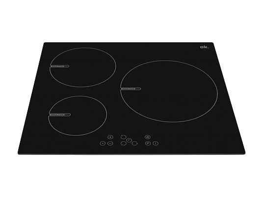 Placa inducción - ok. OBH 3611-1, 3 zonas, Zona grande 1829 cm, 7200W, 51.7 cm, Negro
