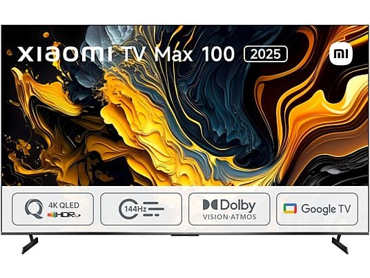TV QLED 100 - XIAOMI TV MAX 100 2025, QLED 4K, Quad Core Cortex-A73, Smart TV, DVB-T2 (H.265), Gris oscuro