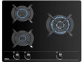 Placa de gas - Teka GBC 63010, 3 zonas, Gas natural, Mandos frontales ergonómicos, 60 cm, Negro