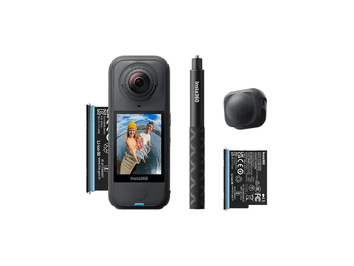 Cámara deportiva - Insta360 X4 Air Starter Kit, 8K 360, 88 min Autonomía, Ligera, Portátil, Negro