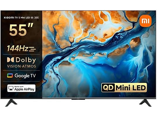 TV Mini LED 55 - Xiaomi TV S Mini LED 55 2025, UHD 4K, Smart TV con Google, 144 Hz, Gris cepillado