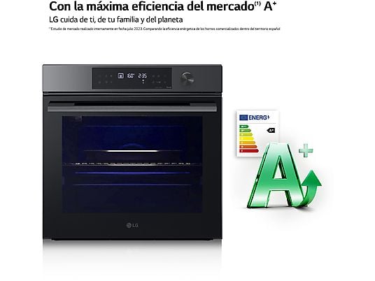 Horno - LG WS7D7631WB, Multifunción, Pirolítico, Sistema de limpieza Blue EasyClean™, 76 L, 59.2 cm, ThinQ™, Acero negro mate