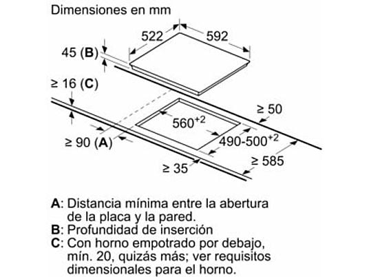 Placa vitrocerámica - Bosch PKF611BB8E, Vitrocerámica, Eléctrica, 4 zonas, Negro