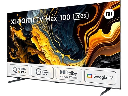 TV QLED 100 - XIAOMI TV MAX 100 2025, QLED 4K, Quad Core Cortex-A73, Smart TV, DVB-T2 (H.265), Gris oscuro
