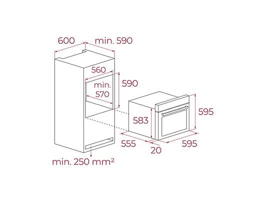 Horno - Teka HCB 6170, Multifunción, 70 l, 59.5 cm, 7 funciones cocinado, Capacidad XXL, Acero inoxidable