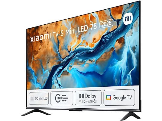 TV Mini LED 75 - XIAOMI S Mini 75 2025, UHD 4K, Quad Core Cortex-A73, Smart TV, DVB-T2 (H.265), Gris cepillado