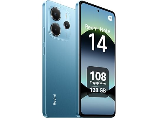 Móvil - Xiaomi Redmi Note 14, Azul océano, 128 GB, 6 GB RAM, 6.67 AMOLED FHD+, MediaTek Helio g99-Ultra, 5500 mAh