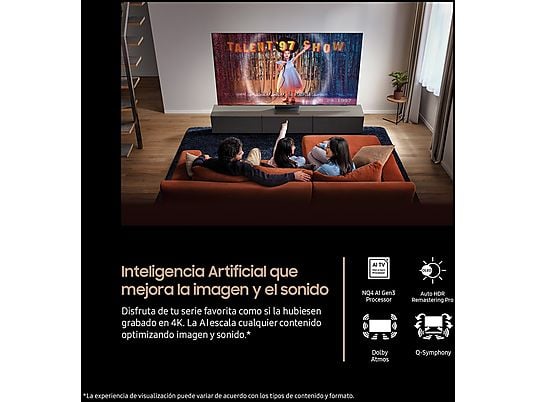 TV OLED 77 - Samsung TQ77S95FATXXC, OLED 4K, NQ4 AI Gen3 Processor, Smart TV full AI, Wifi, Negro grafito