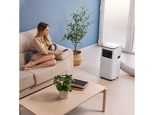 Aire acondicionado portátil - Cecotec ForceClima 7500, Silencioso, 1750 fgh, 4 modos, 2 velocidades, 15 m², WiFi, Blanco