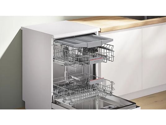 Lavavajillas - Bosch SMS4EMW06E, 14 servicios, 6 programas, 60 cm, Home Connect, RackMatic, Blanco