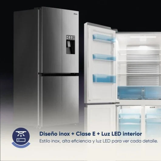 Origial Frigorífico Americano Cool &Freeze 4 puertas 482L E Inox Con dispensador